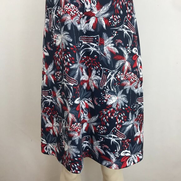 COLUMBIA PFG - WOMEN'S MEDIUM - RED & BLUE SLEEVELESS FLORAL SUMMER DRESS - Picture 3 of 9